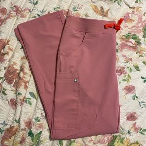 FIGS chalk pink cargo scrub pants